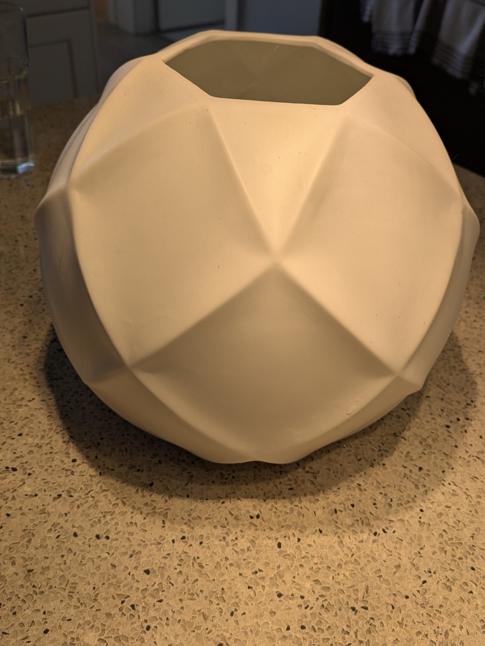 Cb2 Modern Geometric Ceramic Vase - Cream